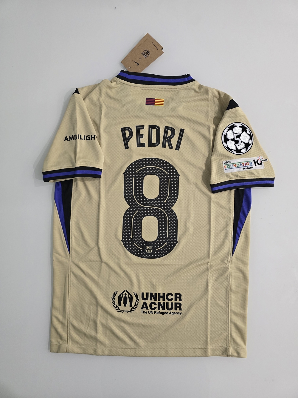 Pedri #8 Third Jersey — Beige